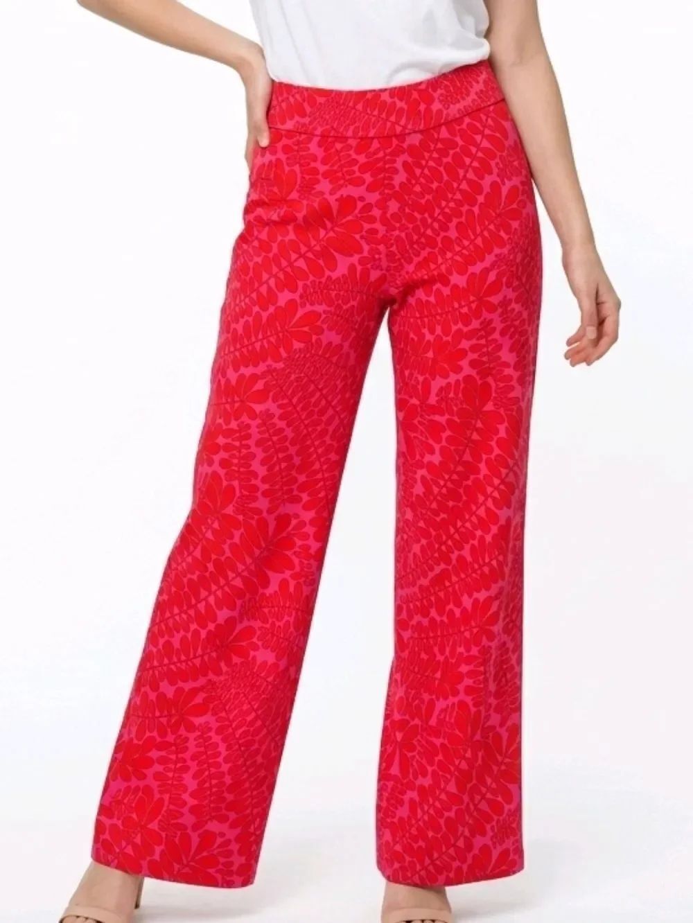 Trina Turk Trellis Pink & Orange Swim Cover-Up Pants Size L